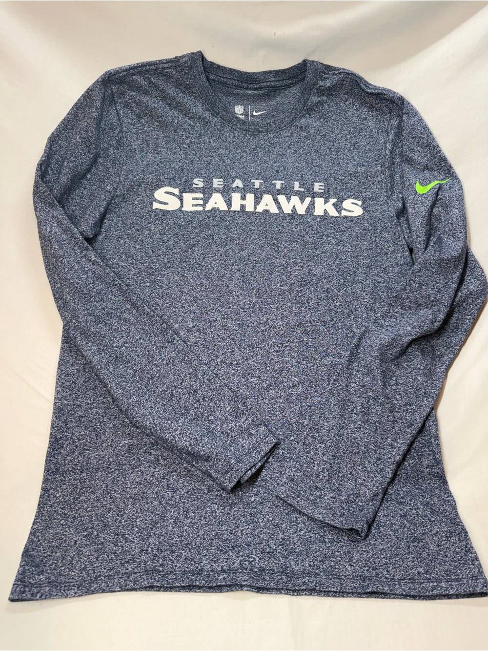 Nike Navy Heather Seattle Seahawks Long Sleeve Performance Tee